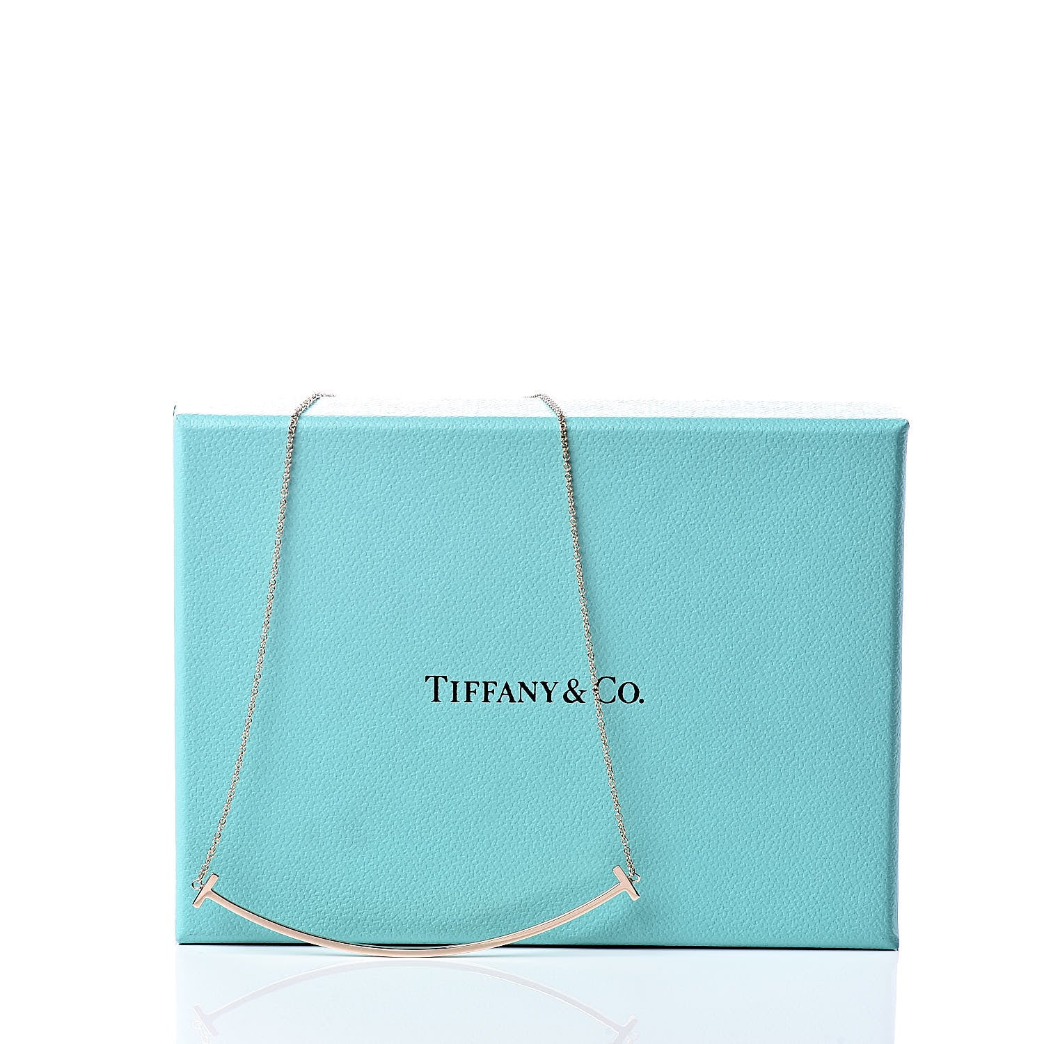 Tiffany 18K Rose Gold T Smile Pendant Necklace 6 of 6