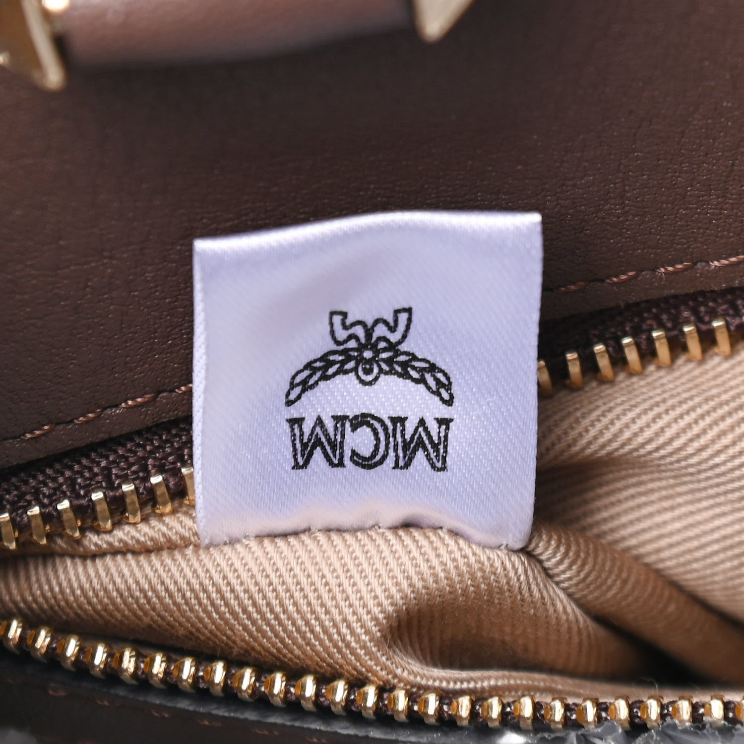 MCM Calfskin Ottomar Monogram Medium Essential Tote Chestnut 6 of 7