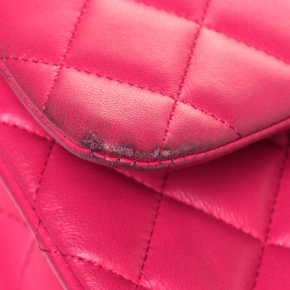 Chanel Lambskin Quilted Jumbo Double Flap Dark Pink 25 of 27