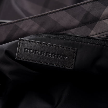 Burberry Nylon Check Small Buckleigh Packable Tote Charcoal 6 of 13