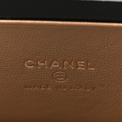 Chanel Lambskin Quilted Metal Small Top Handle Vanity Case With Chain Beige 6 of 10