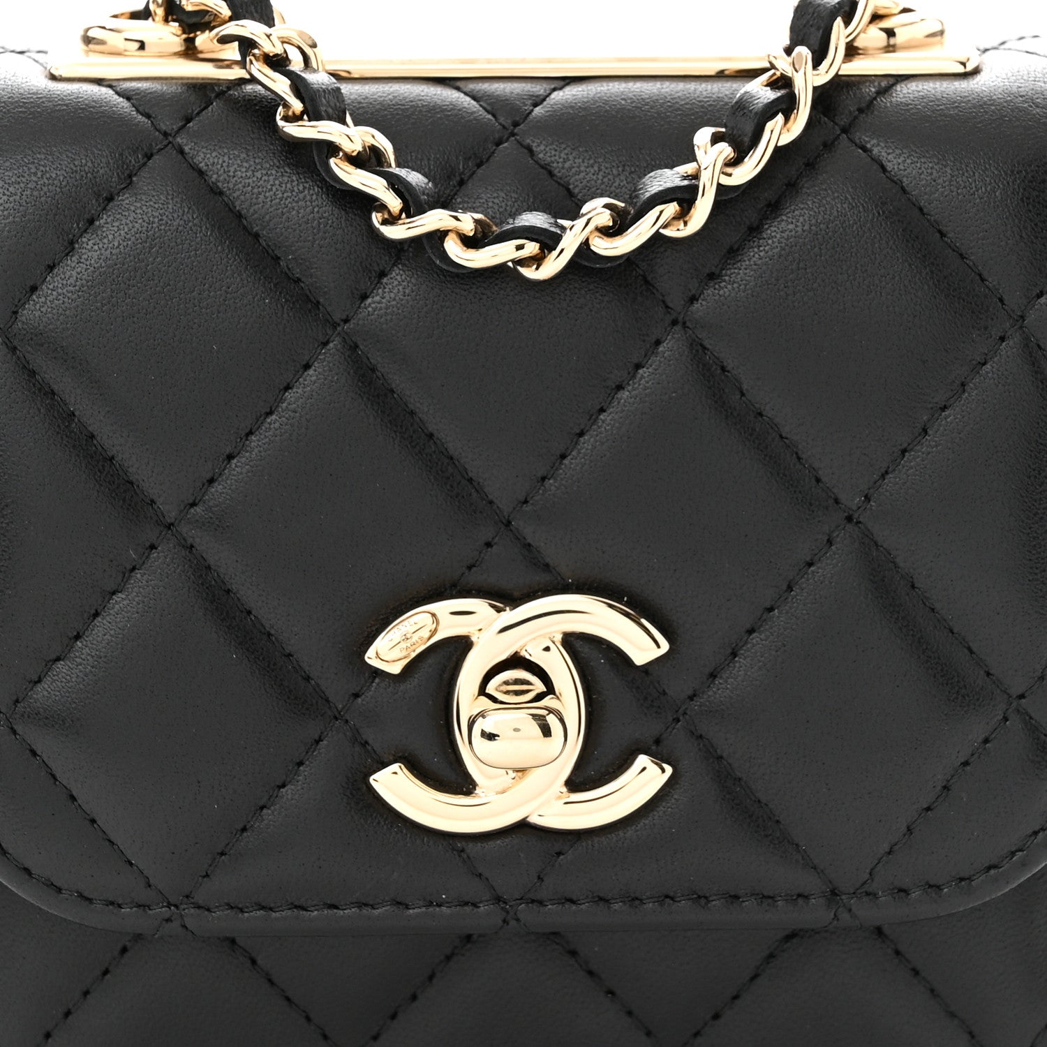 Chanel Lambskin Quilted Mini Trendy CC Chain Wallet Black 8 of 11