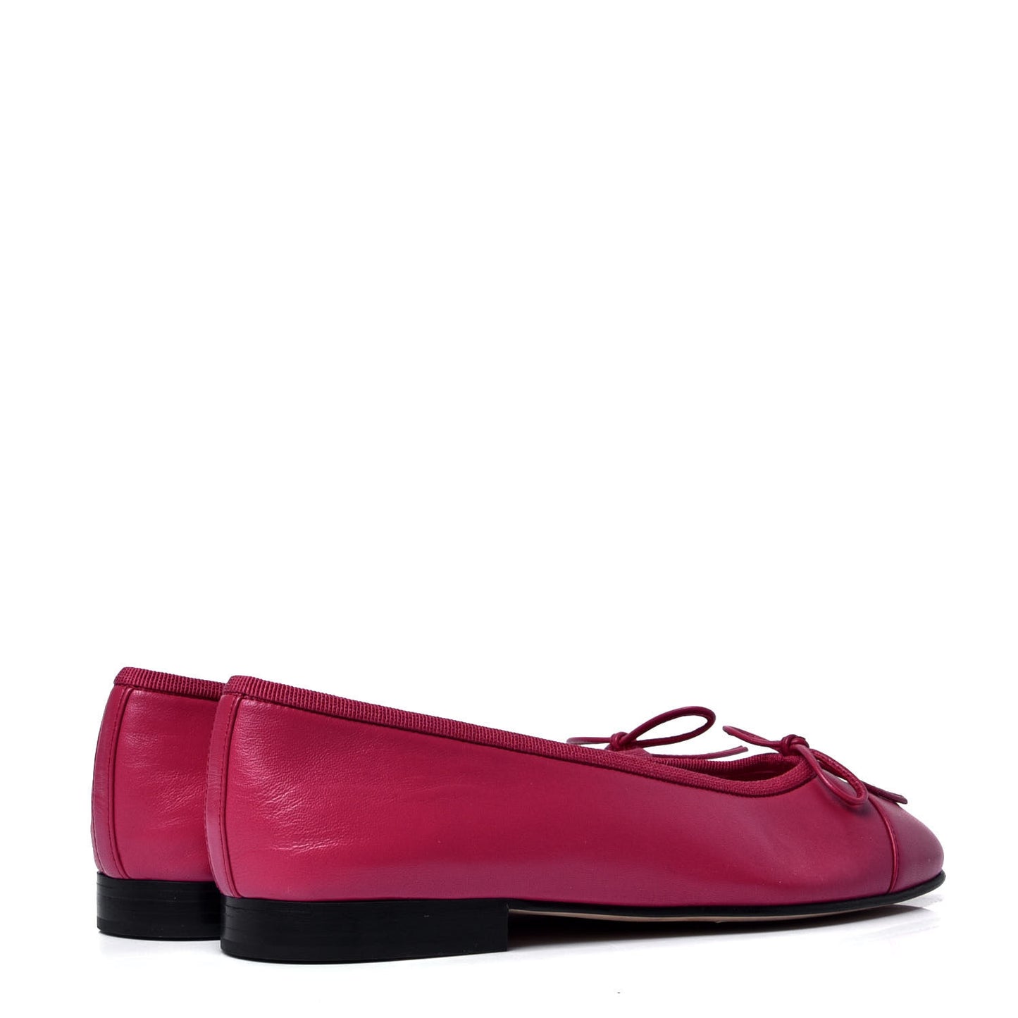 Goatskin Cap Toe CC Ballerina Flats 35.5 Bright Pink