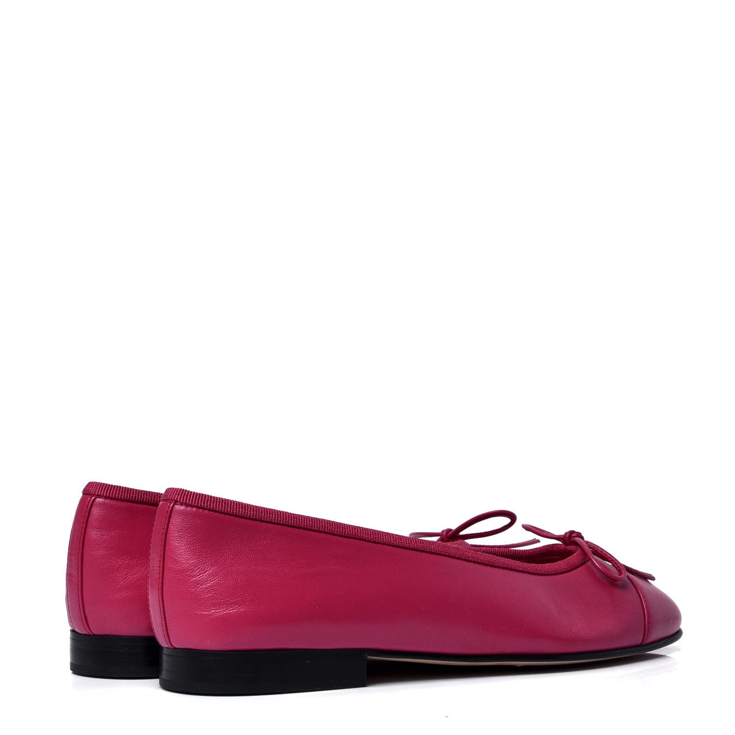 Chanel Goatskin Cap Toe CC Ballerina Flats 35.5 Bright Pink 3 of 6