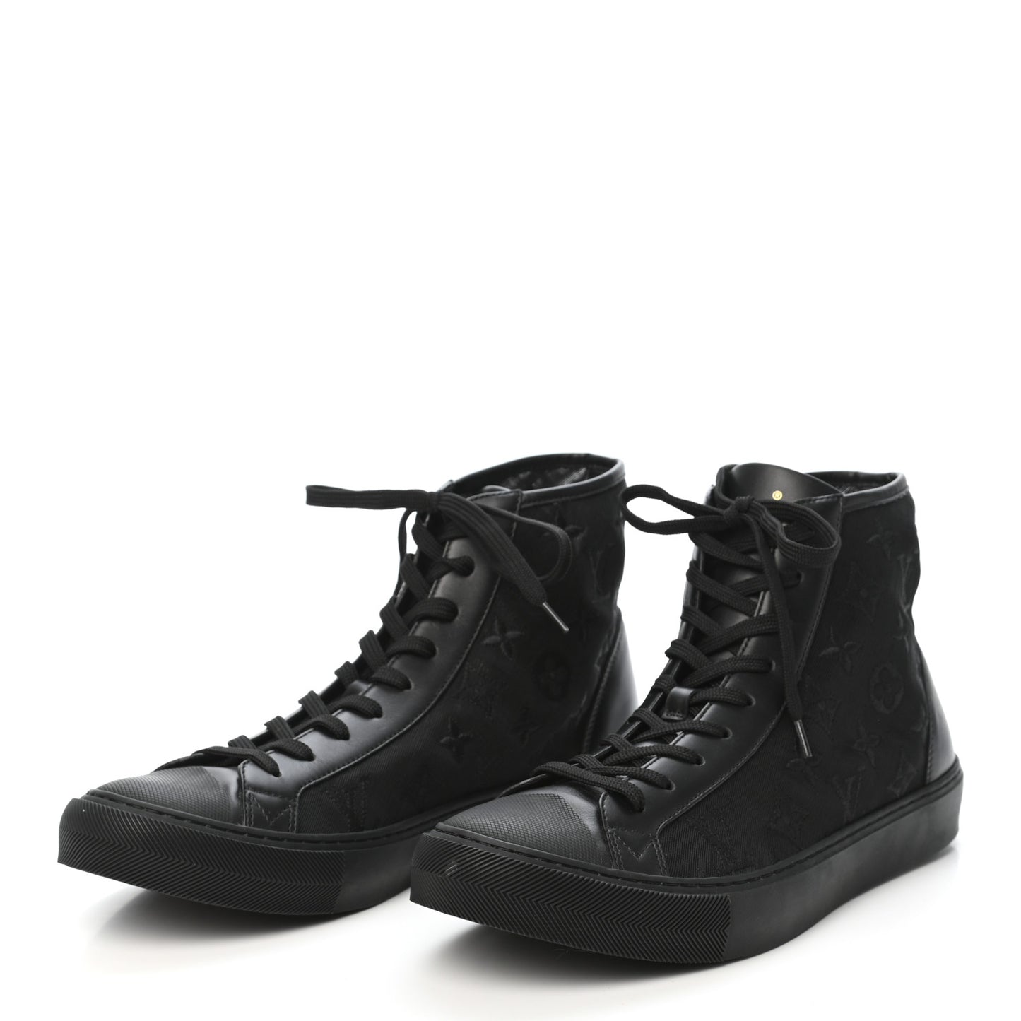 Canvas Monogram Mens Tattoo Sneaker Boots 9.5 Black