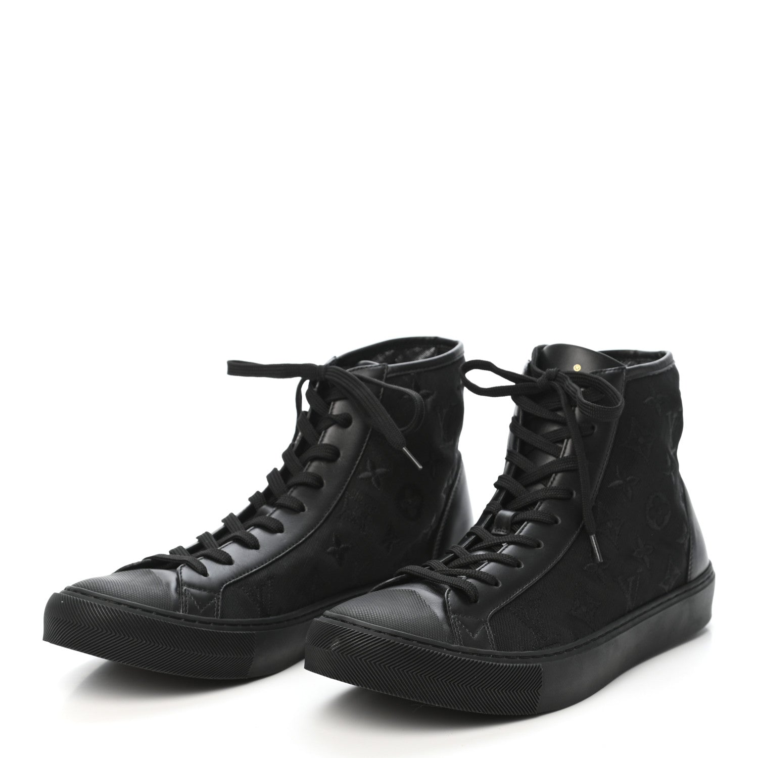 Louis Vuitton Canvas Monogram Mens Tattoo Sneaker Boots 9.5 Black 3 of 10