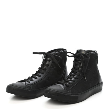 Louis Vuitton Canvas Monogram Mens Tattoo Sneaker Boots 9.5 Black 3 of 10
