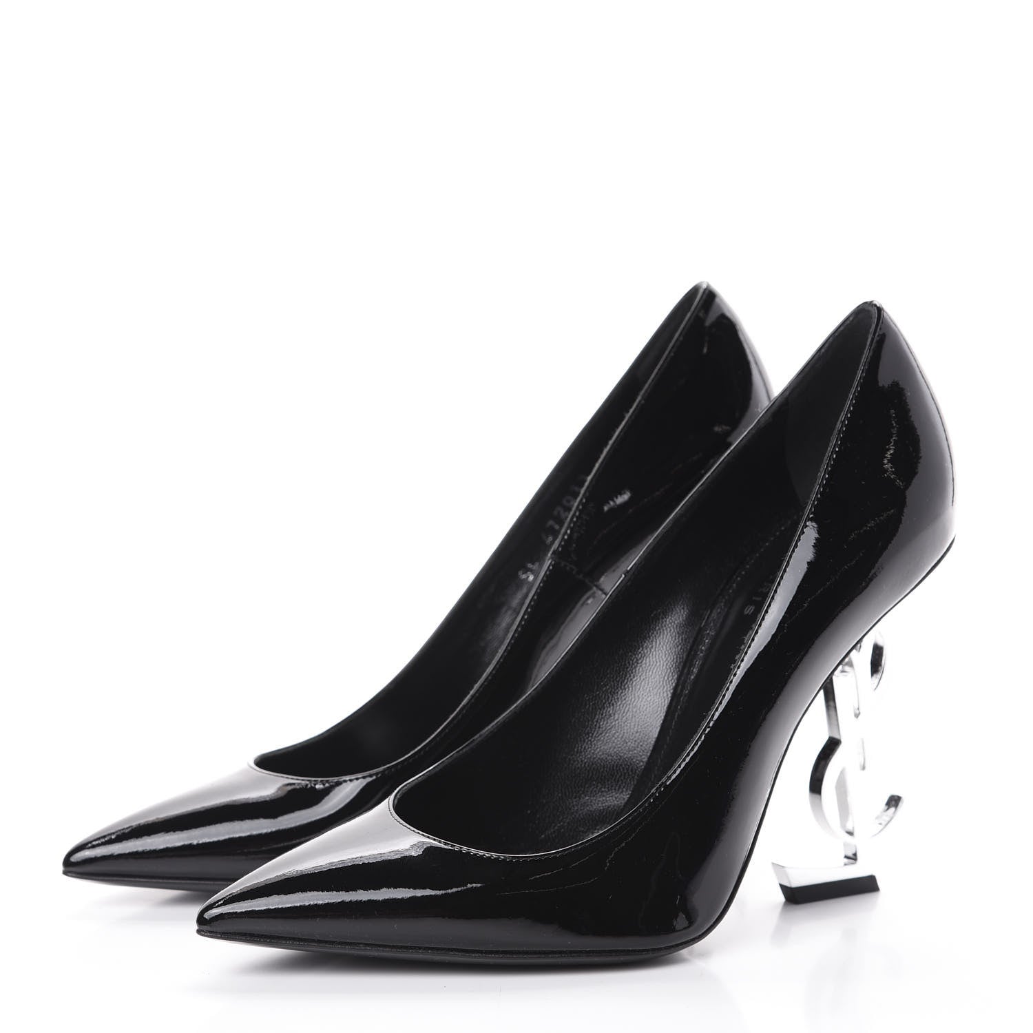 Saint Laurent Patent Opyum 110 Pumps 36.5 Black Silver 3 of 7