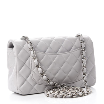Chanel Lambskin Quilted Mini Rectangular Flap Grey 3 of 11