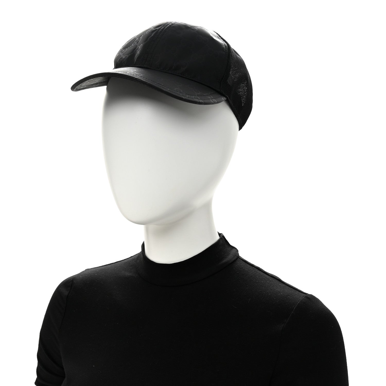Gucci GG Supreme Monogram Baseball Hat S 57 Black 1853751