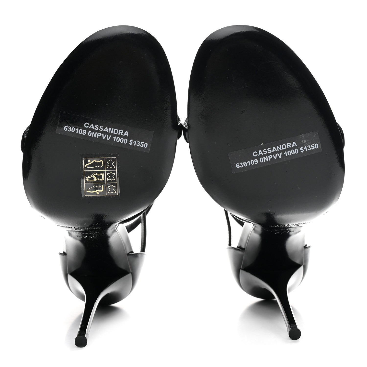 Saint Laurent Vernice Chiffon Cassandra 100 Ankle Strap Sandals 37.5 Black 2 of 8