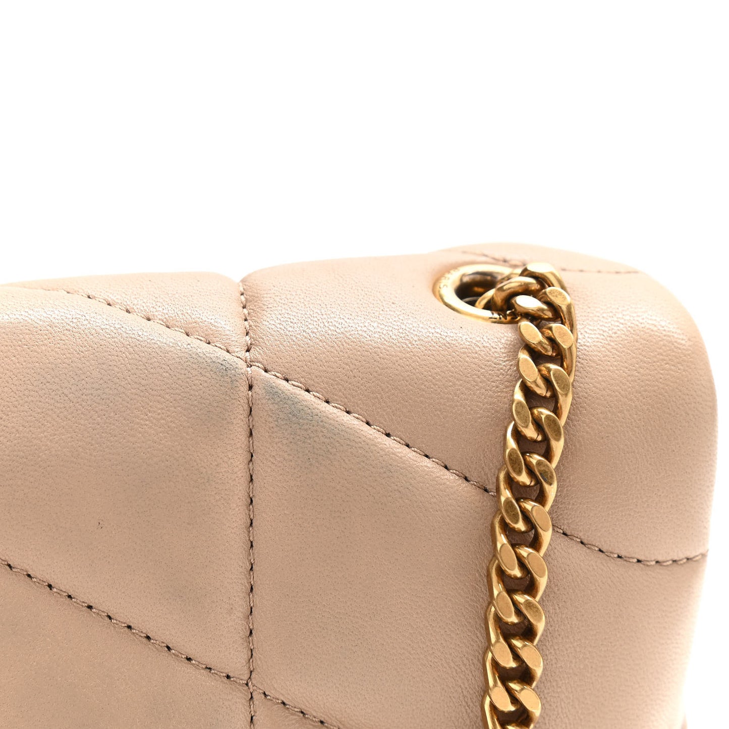 Lambskin Quilted Toy Loulou Puffer Monogram Chain Satchel Nude Powder