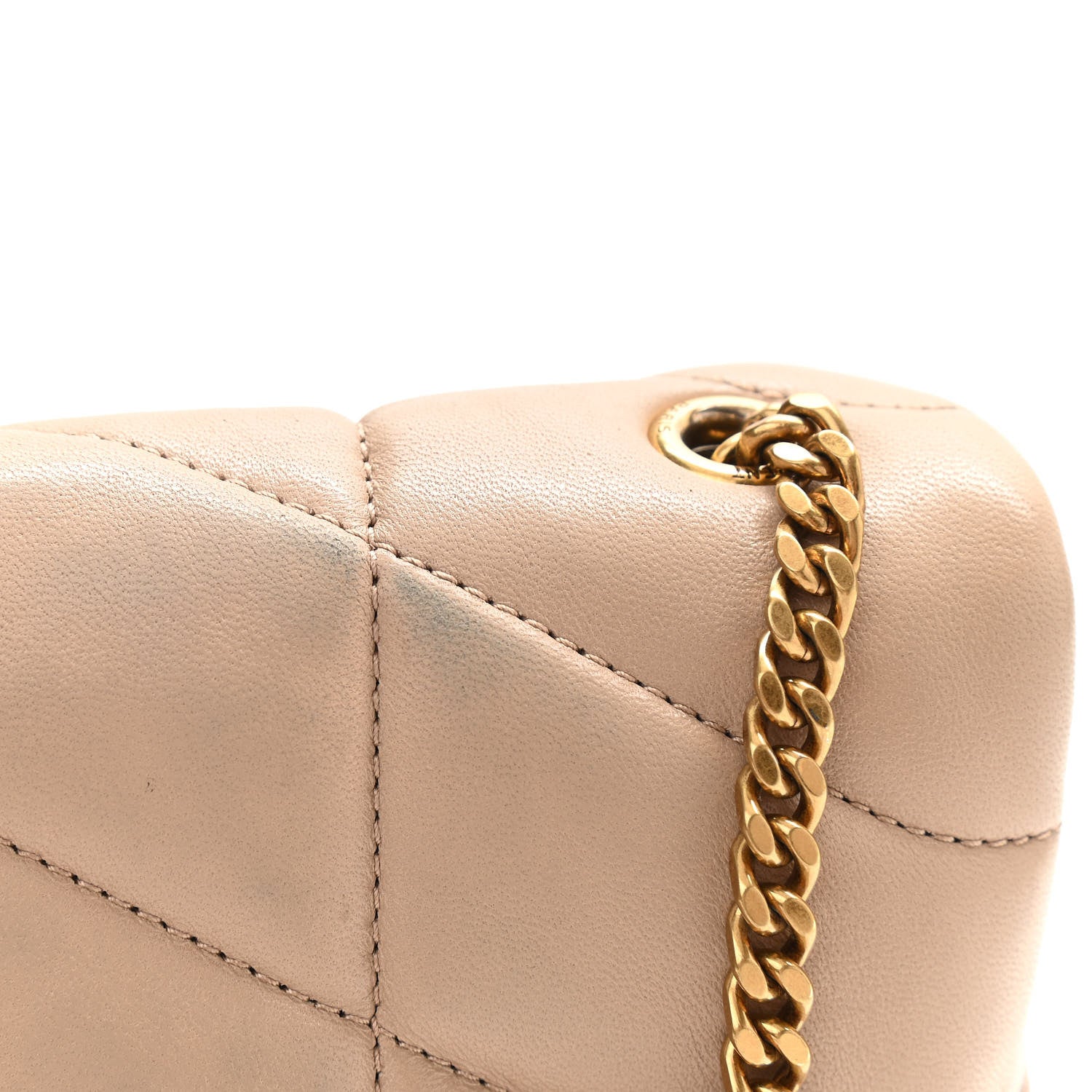 Saint Laurent Lambskin Quilted Toy Loulou Puffer Monogram Chain Satchel Nude Powder 11 of 12