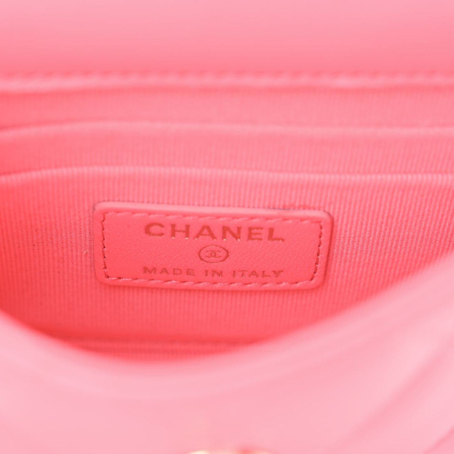 Lambskin Quilted Mini Trendy CC Clutch With Chain Coral Pink