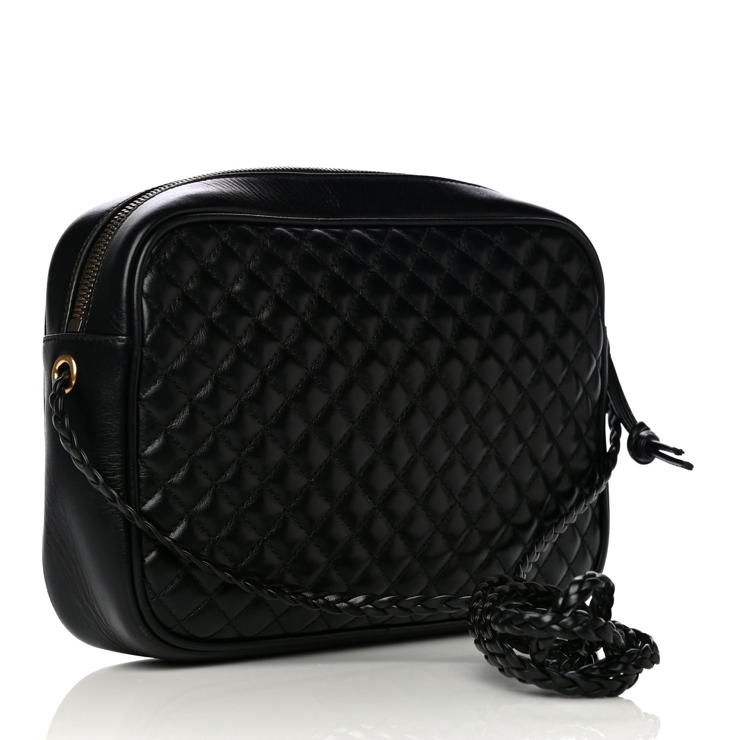 Calfskin Web Trapuntata Small GG Shoulder Bag Black