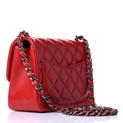 Chanel Lambskin Quilted Mini Square Flap Red 3 of 9