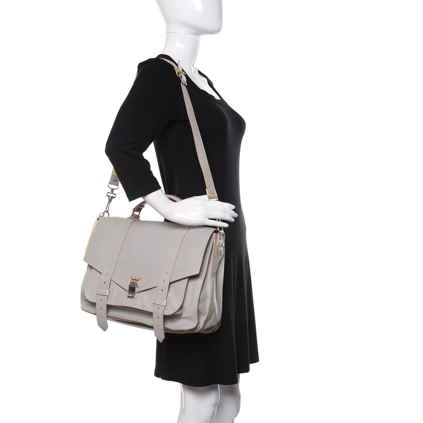 Lambskin Large PS1 Satchel Gray Banana