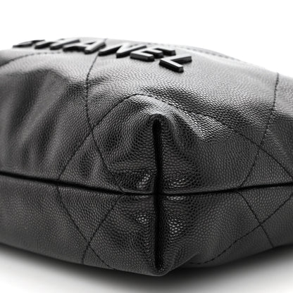 Chanel Shiny Caviar Quilted Monochrome Mini Chanel 22 Black 9 of 9