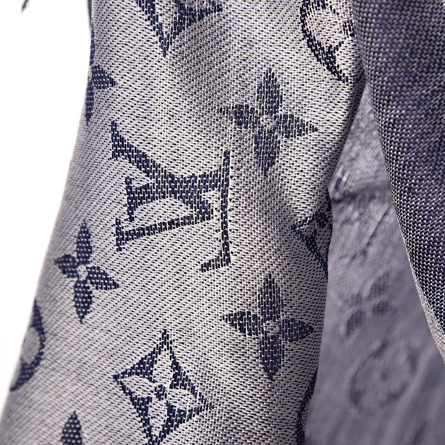 Louis Vuitton Wool Silk Monogram Denim Shawl Blue 7 of 7