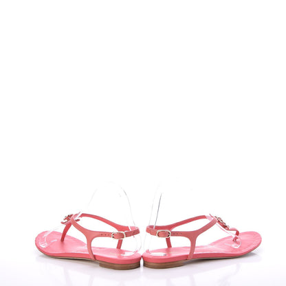 Chanel Lambskin Chain CC Thong Sandals 39.5 Pink 5 of 14