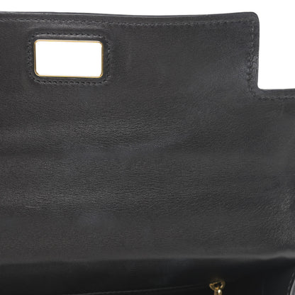 Miu Miu Goatskin Madras Click Top Handle Petrolio Black 11 of 11
