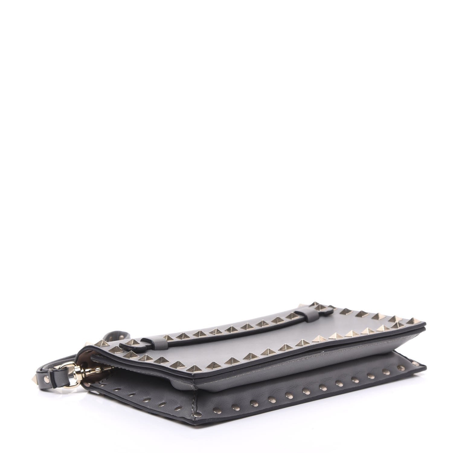 Valentino Garavani Nappa Small Rockstud Wristlet Clutch Grey 3 of 8