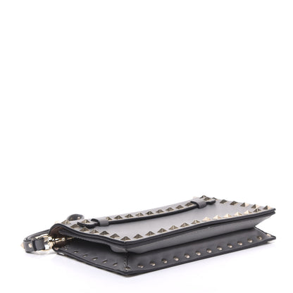 Valentino Garavani Nappa Small Rockstud Wristlet Clutch Grey 3 of 8