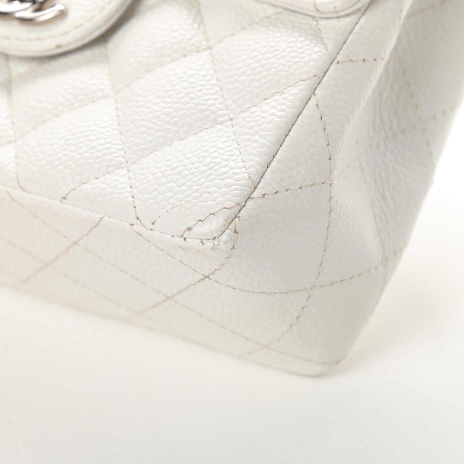 Chanel Caviar Quilted Mini Square Flap White 10 of 18