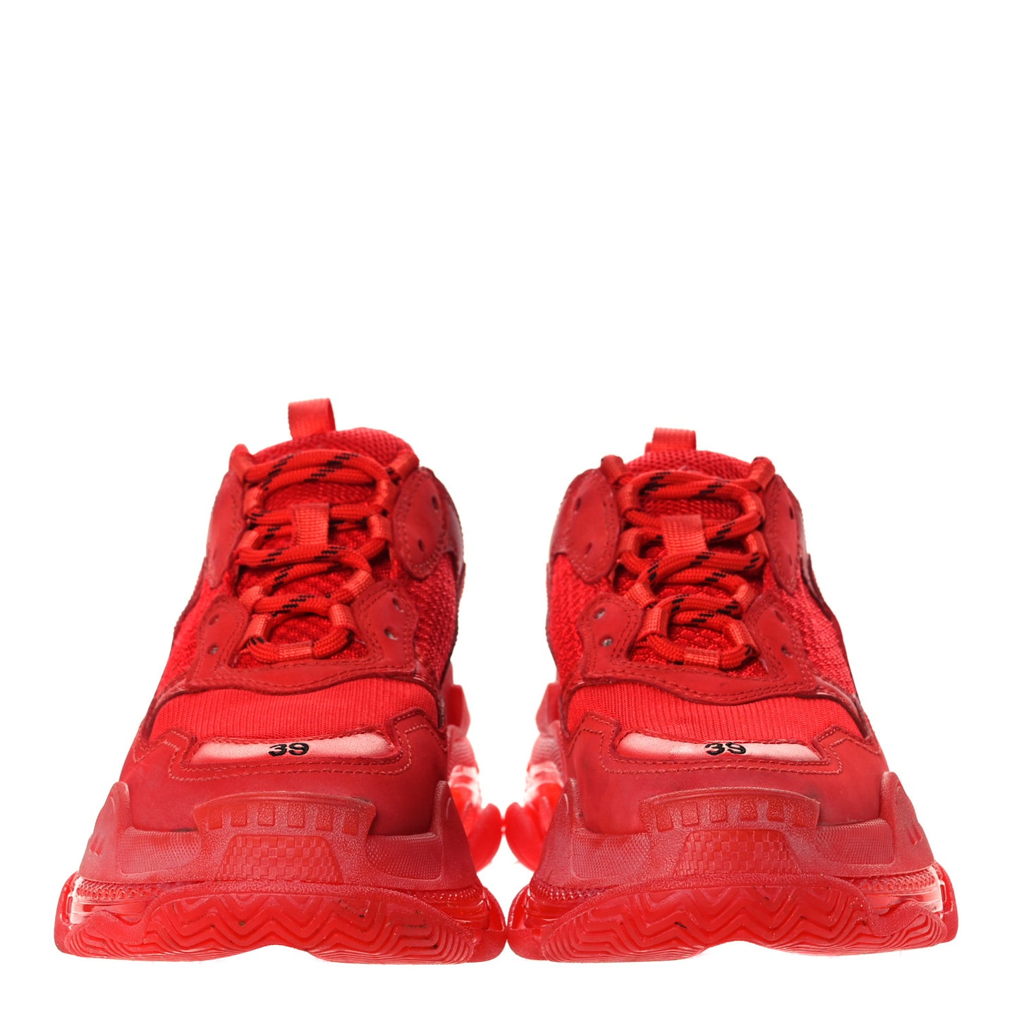 Fabric Mesh Clear Sole Womens Triple S Sneakers 39 Rouge Vif