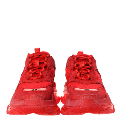 Balenciaga Fabric Mesh Clear Sole Womens Triple S Sneakers 39 Rouge Vif 2 of 15