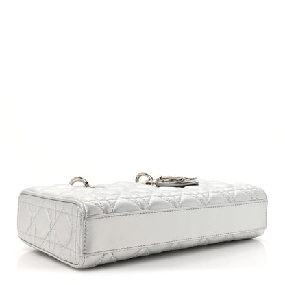 Christian Dior Metallic Lambskin Cannage Medium Lady D-Joy Silver 4 of 11