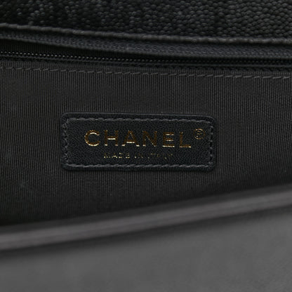 Chanel Caviar Chevron Quilted New Medium Boy Flap Black 6 of 9