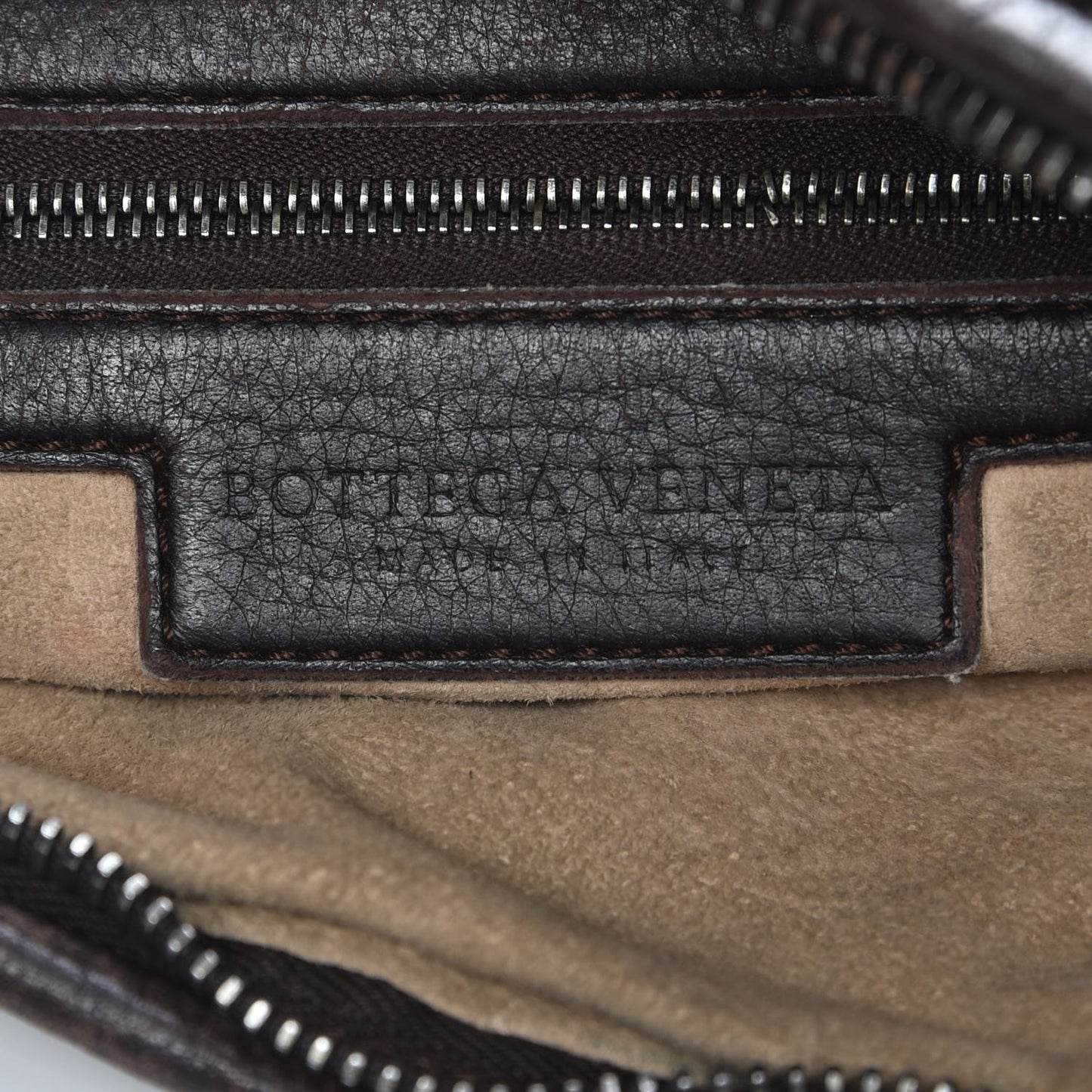 Nappa Stitched Intrecciato Medium Veneta Hobo Ebano