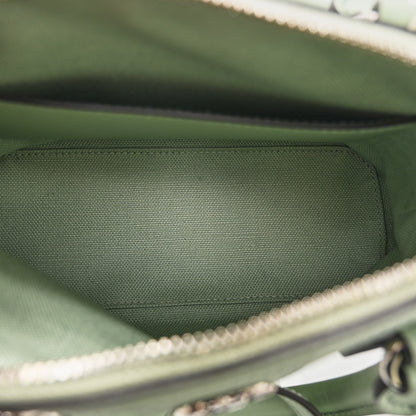 Gucci Summer Denim Calfskin GG Monogram Web Mini Top Handle Ophidia Dome Shoulder Bag Pale Green 9 of 22