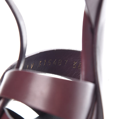 Saint Laurent Calfskin Tribute 105 Platform Sandals 38 Bordeaux 8 of 10