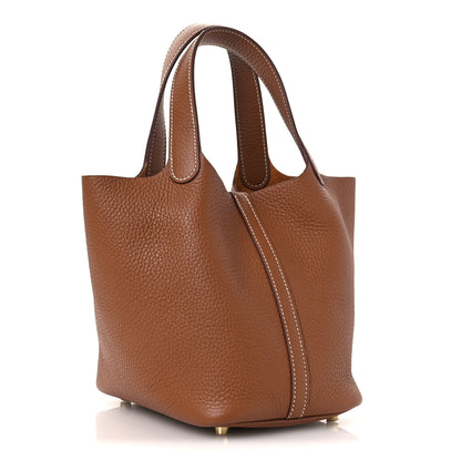 Hermes Taurillon Clemence Picotin Lock 18 PM Gold 3 of 12