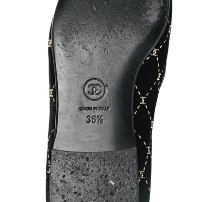 Chanel Velvet Mocassin Loafers 36.5 Black 5 of 9
