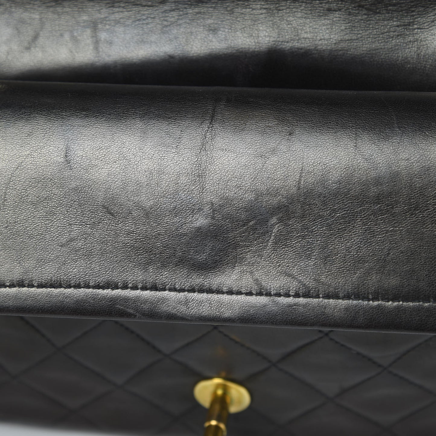 Lambskin Quilted Small Double Flap Black