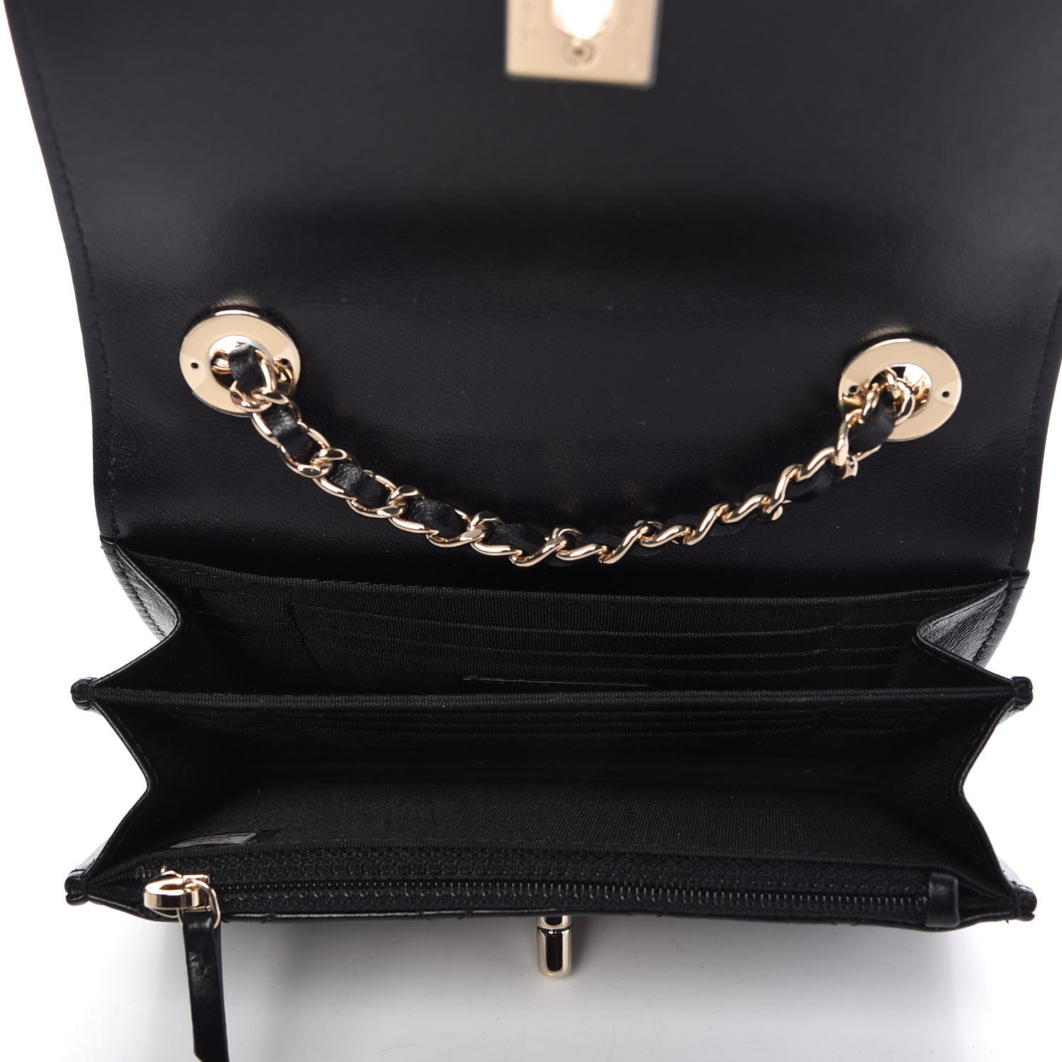 Chanel Lambskin Quilted Mini Trendy CC Wallet On Chain WOC Black 5 of 11