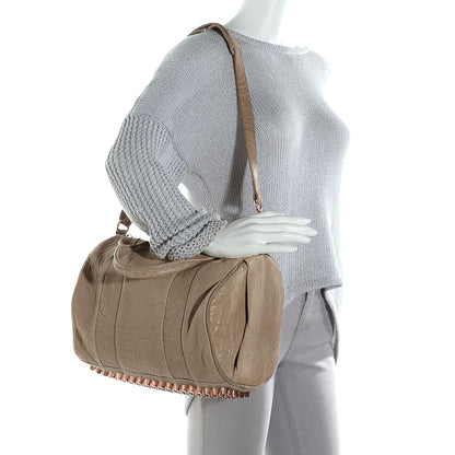 Alexander Wang Pebbled Lambskin Rocco Latte Rose Gold Hardware 2 of 9