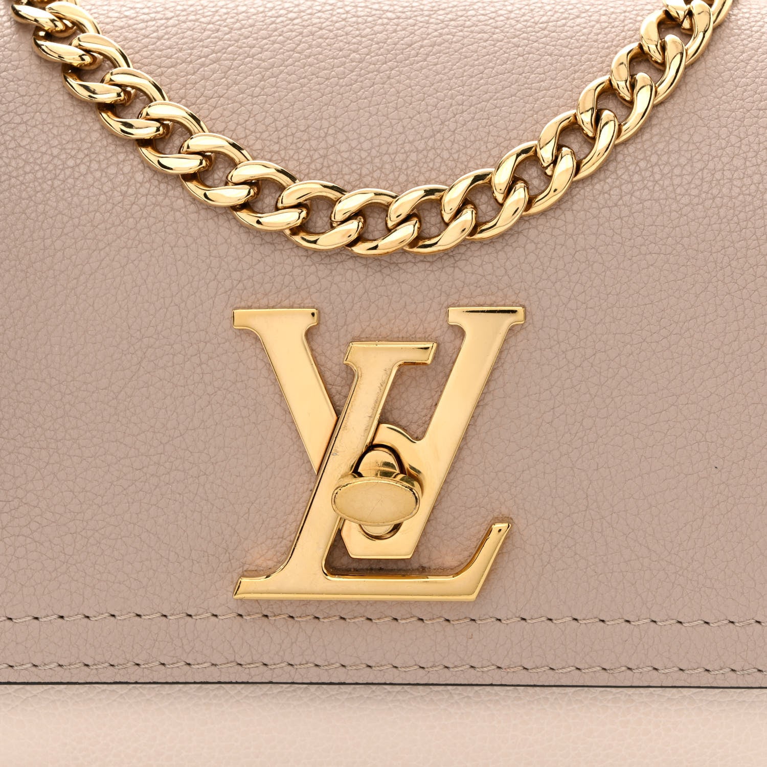 Louis Vuitton Grained Calfskin Lockme Tender Greige 7 of 11