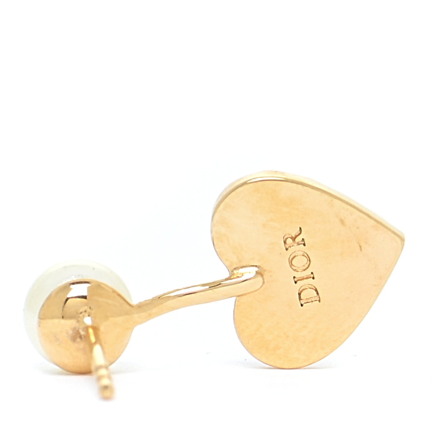 Pearl Crystal Heart Tribal Earring Gold