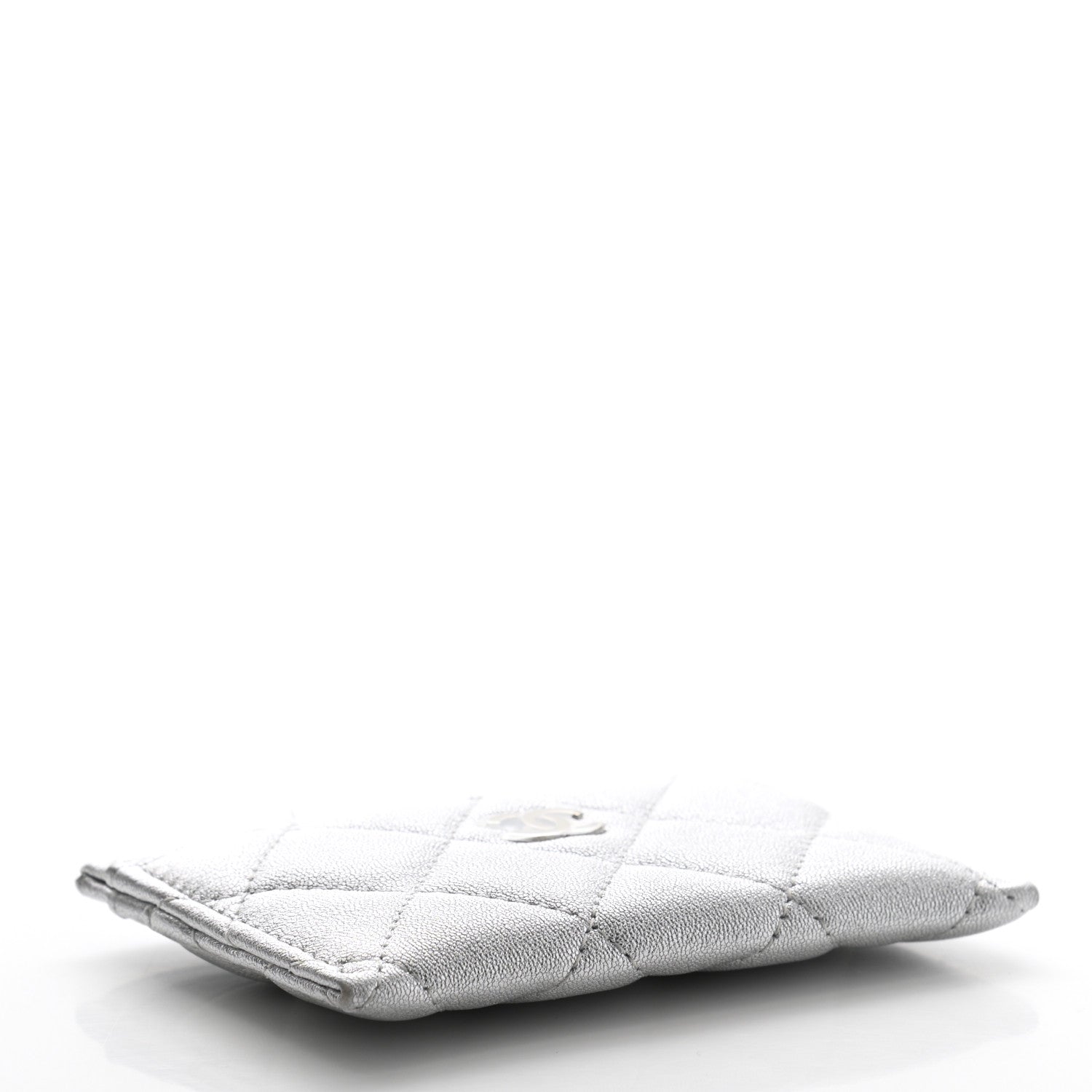 Chanel Metallic Lambskin Quilted Card Holder Silver 4 of 12