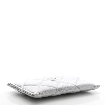 Chanel Metallic Lambskin Quilted Card Holder Silver 4 of 12