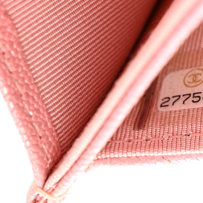 Chanel Iridescent Caviar Quilted Flap Card Holder Rose Pink 8 of 9