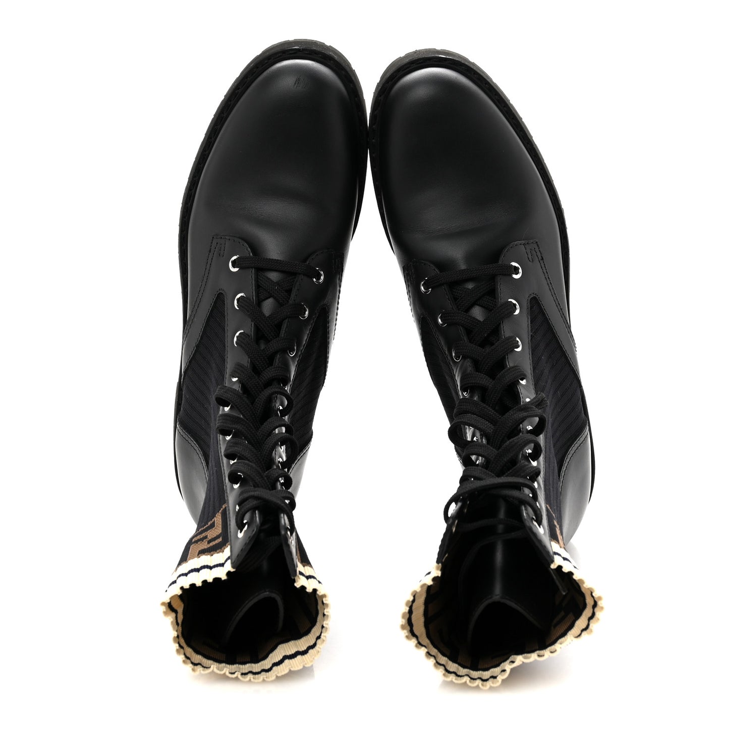 Calfskin Stretch Fabric Rockoko Biker Boots 42 Tobacco Black Marino
