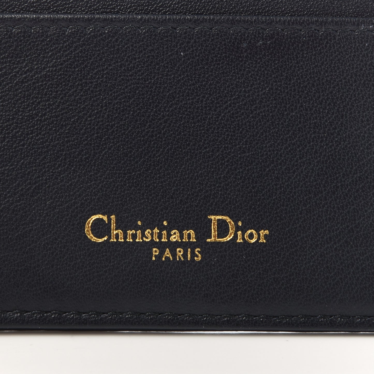 Oblique Calfskin Card Holder Black