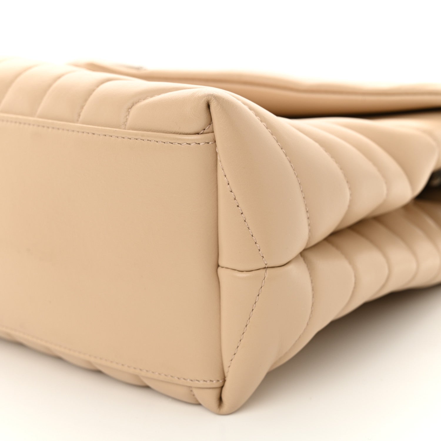 Saint Laurent Calfskin Y Quilted Monogram Medium Loulou Chain Satchel Nude Powder 10 of 11