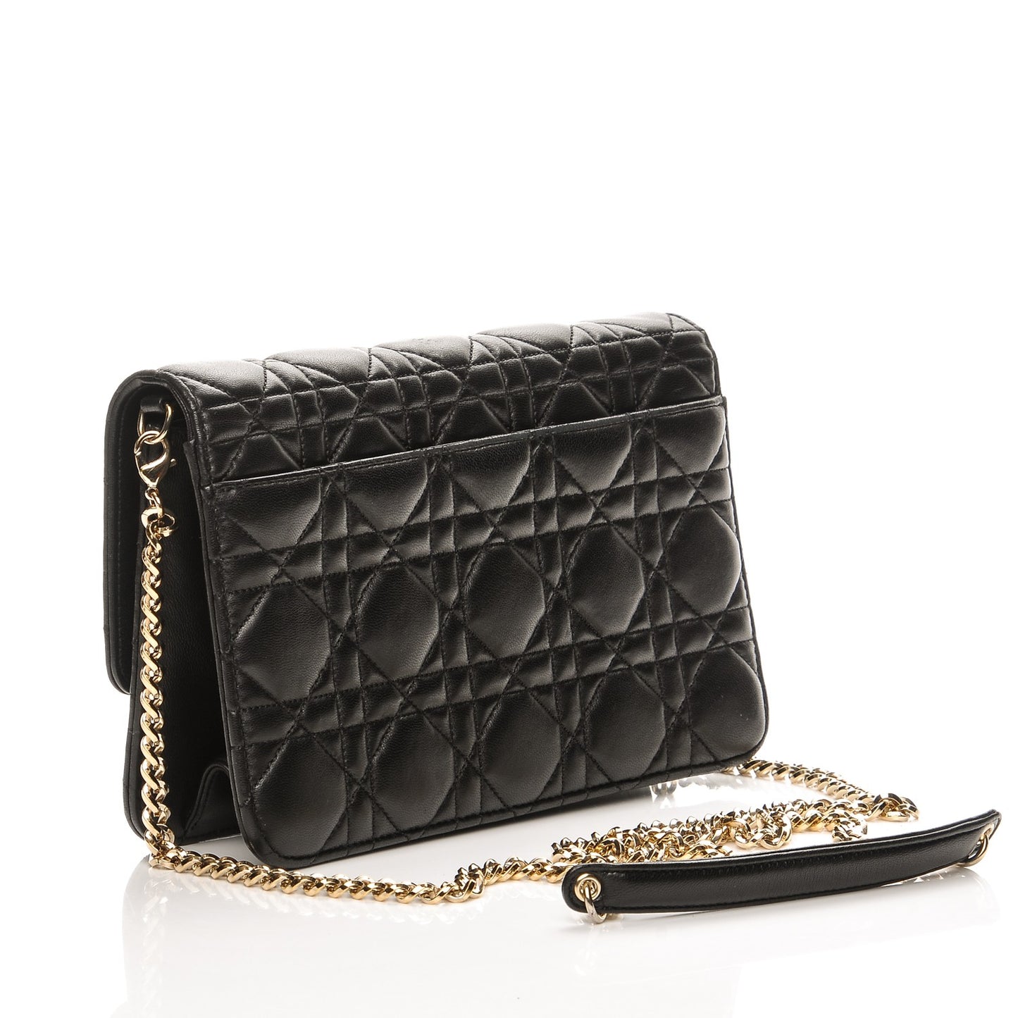 Lambskin Cannage Miss Dior Promenade Pouch Black
