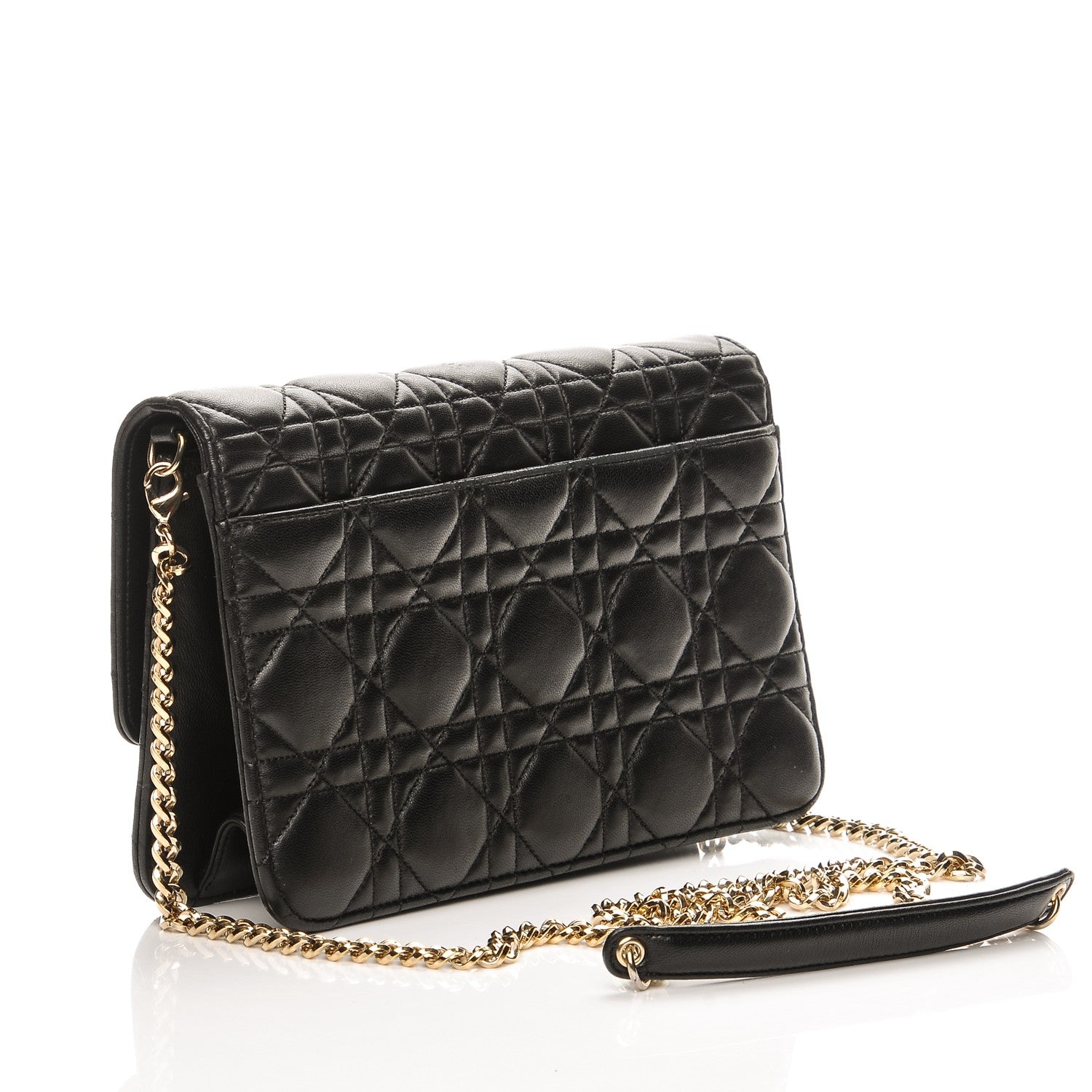 Christian Dior Lambskin Cannage Miss Dior Promenade Pouch Black 3 of 8